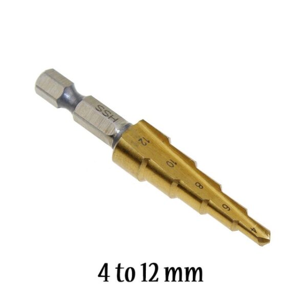 Metal Drill 4 12 20 32mm Step Drill Bit Spiral Flute HSS Steel Cone Titanium