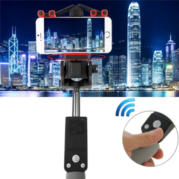 Mini Draadloze Bluetooth-oplaadbare Selfie-stok mei 360 graden rotaasje útwreidbere monopod foar iphone Samsung Xiaomi 5