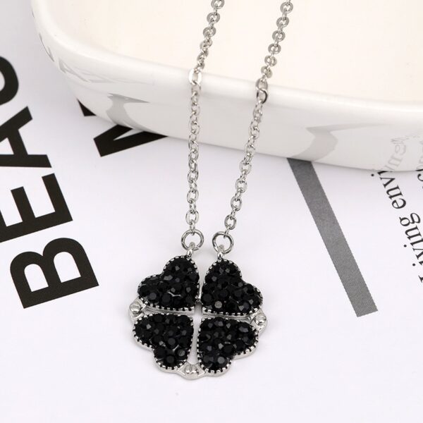 Necklace Heart shaped Crystal Necklace Chain Clavicle Sweater Chain Women Heart Rhinestone Can Open Pendant Jewelry 1