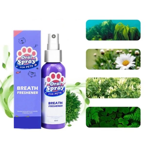 Pet Breath Freshener Spray Dog Teeth Cleaner Fresh Breath Mouthwash Non toxic Healthy Dental Care Drop 1