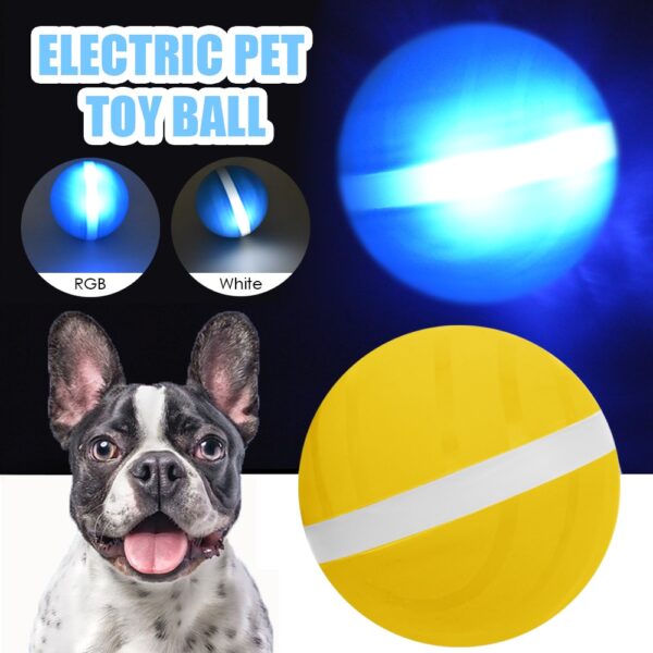 Pet Toy LED Flash Rolling Ball Electric Motion Activated Pet Ball Waterproof and Durable Cat Dog 1 1