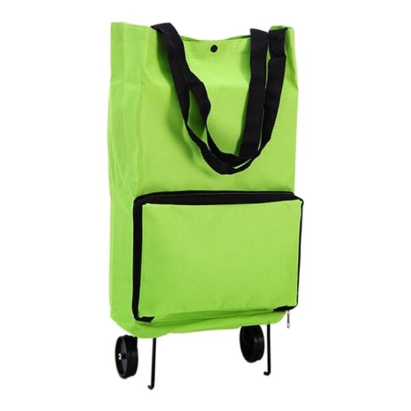 Bærbar handlevogn Veske med hjul Sammenleggbar vogn Rolling Grocery Green 1.jpg 640x640 1