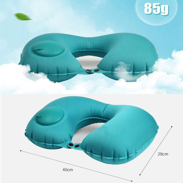 Portable U Shape Inflatable Travel Pillow Car Head Rest Air Cushion for Travel Office Nap Head 2