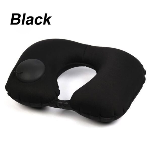 Portable U Shape Inflatable Travel Pillow Car Head Rest Air Cushion for Travel Office Nap