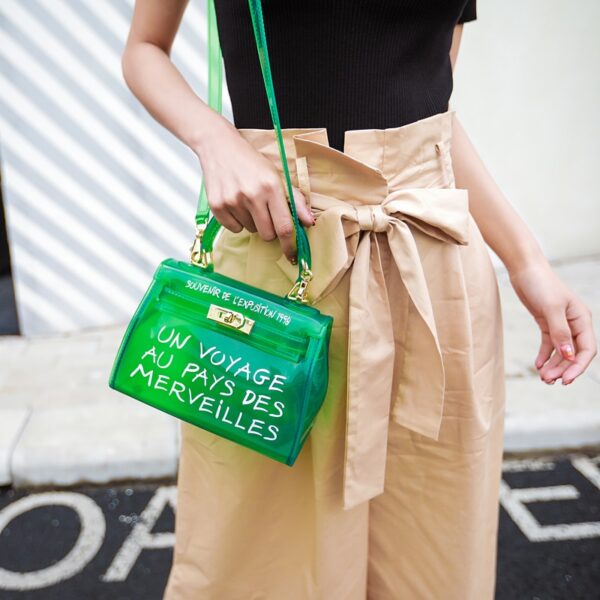 SUNNY SHOP Women Transparent Bag PVC Clear Bag Jelly Handbag Ting-abaga nga Bag nga Satchel Design Tote 2
