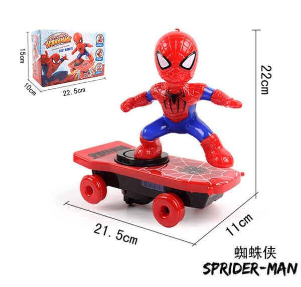 Spider Man Douyin stunt scooter electric universal rotation rolling music lights children s cartoon