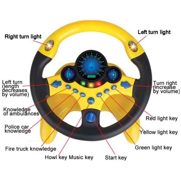 Toy car Wheel Kids Baby Interactive toys Children Steering Wheel with Light Sound Simulation Driving Car 3