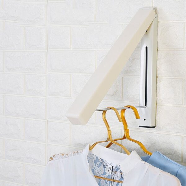 Useful Stainless Steel Wall Hanger Retractable Indoor Clothes Hanger Magic Foldable Drying Rack Waterproof Clothes Towel 1