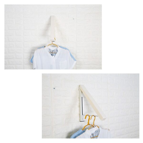 Useful Stainless Steel Wall Hanger Retractable Indoor Clothes Hanger Magic Foldable Drying Rack Waterproof Clothes Towel 2