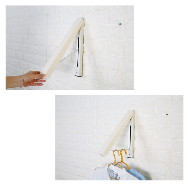 Useful Stainless Steel Wall Hanger Retractable Indoor Clothes Hanger Magic Foldable Drying Rack Waterproof Clothes Towel 3