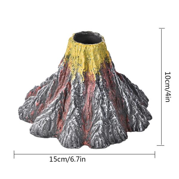 Lámpara de adorno de acuario de resina en forma de volcán IP68, foco LED subacuático impermeable, luz decorativa para pecera, 3