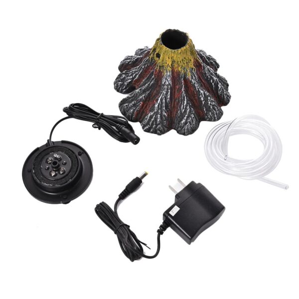 Lámpara de adorno de acuario de resina con forma de volcán IP68 Foco LED subacuático impermeable Luz decorativa para tanque de peces 4