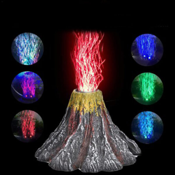 Volcano Shaped Resin Aquarium Ornament Lamp IP68 Waterproof Underwater LED Spotlight Fish Tank Decorative Light 5 510x510 1