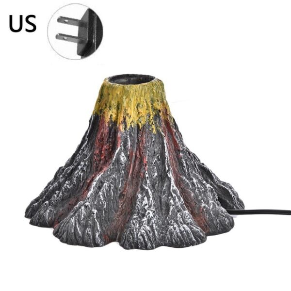 Lámpara de adorno de acuario de resina en forma de volcán IP68, foco LED subacuático impermeable, pecera decorativa