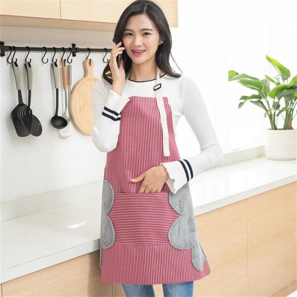 Waterproof Adjustable Kitchen Chef Aprons with Pocket and Extra Long Ties Men and Women Bib Apron 4