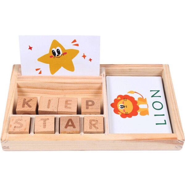 Wooden Cognitive Puzzle Cards Cardboard Bag-ong Baby Educational Dulaan Pagkat-on English Wooden Baby Montessori Materials Math 2