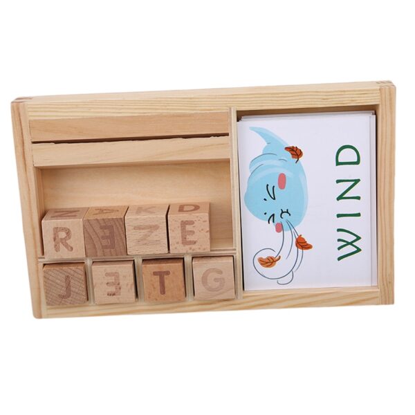 Wooden Cognitive Puzzle Cards Cardboard Bag-ong Baby Educational Dulaan Pagkat-on English Wooden Baby Montessori Materials Math 3