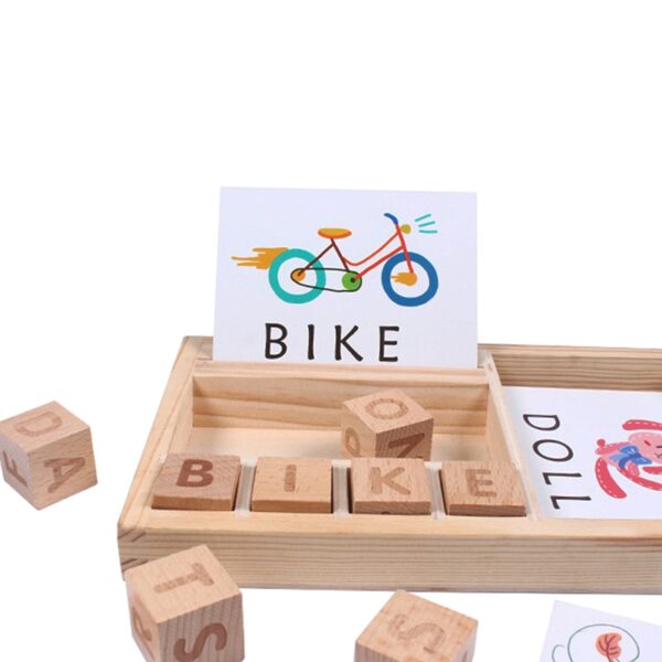 Wooden Cognitive Puzzle Cards Cardboard Bag-ong Baby Educational Dulaan Pagkat-on English Wooden Baby Montessori Materials Math