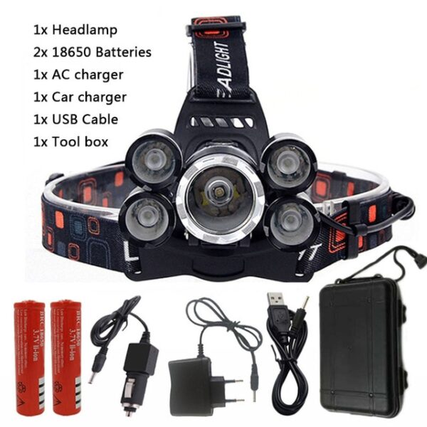 Z35T13 Headlight 40000 Lumen headlamp CREE XML 3 5 LED T6 Head Lamp Flashlight Torchhead light 5.jpg 640x640 5