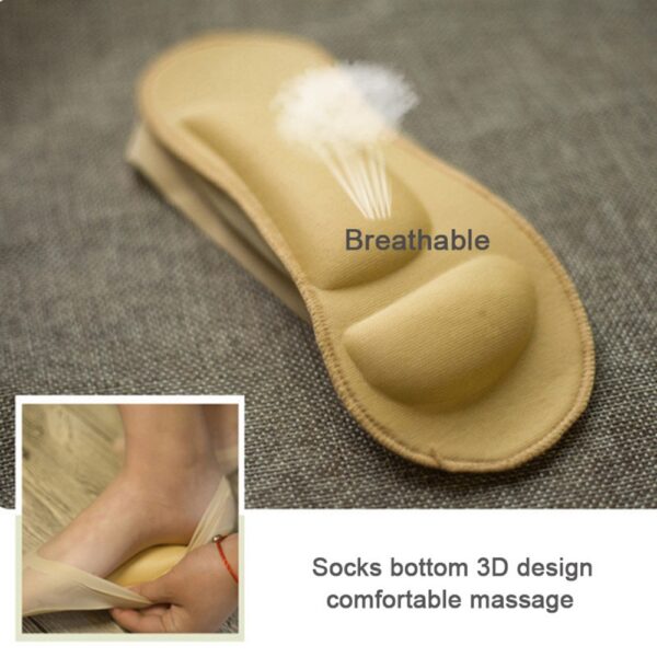 1 Pair Women Summer Socks Ice Silk Socks 3D Arch Foot Massage Health Care Shallow Qhov ncauj 5