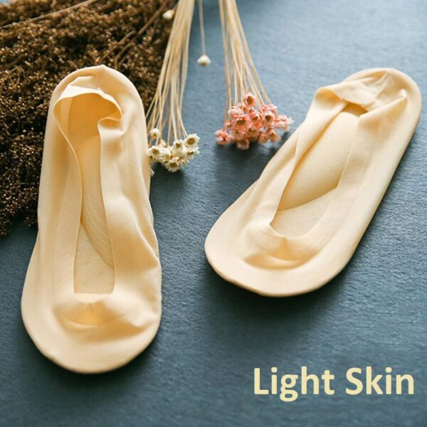 1 යුගල කාන්තා ගිම්හාන මේස් Ice Silk Socks 3D Arch Foot Massage Health Care Shallow Mouth