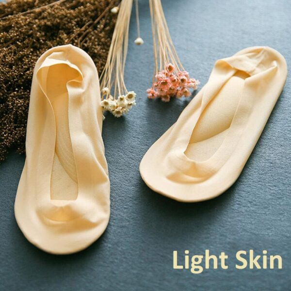 1 Bata Awọn obinrin Awọn ibọsẹ Igba Irẹwẹsi Ice Silk Awọn ibọsẹ 3D Arch Foot Massage Health Itọju Ẹnu aijinile