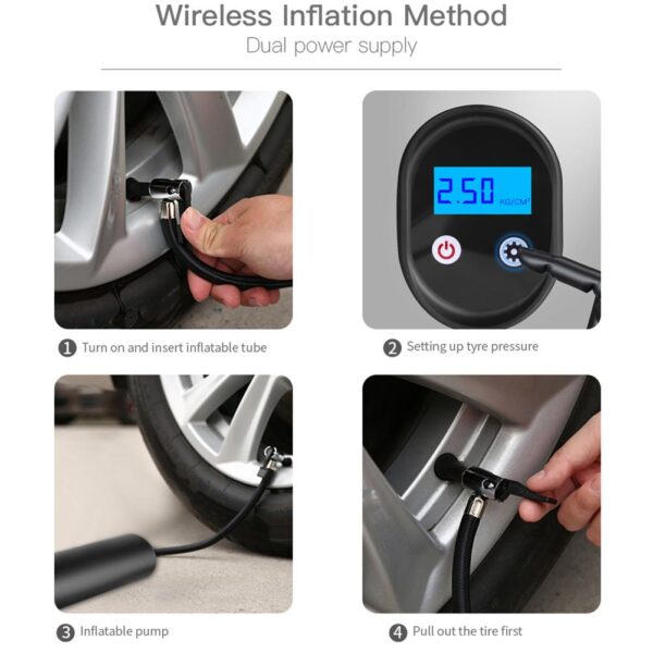12V Portable Car Air Pumps Electric Tire Inflator car bike bicycle pump Auto Car Wireless Inflatable 4