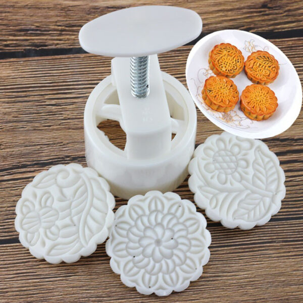 16Pcs set Flower Mooncake Mold DIY Hand Pressure Fondant Moon Cake Biscuits Molds Molds Mid Autumn Festival 4