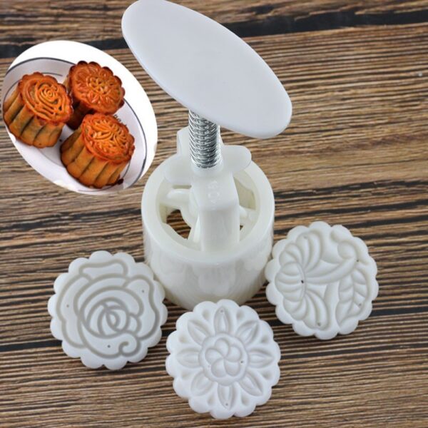 16Pcs set Flower Mooncake Mold DIY Hand Pressure Fondant Moon Cake Biscuits Molds Mid autumn Festival 5