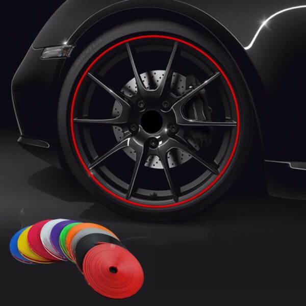 8M Roll Rimblades Car Vehicle Color Wheel Rims Protectors Decor Strip Tire Guard Line Rubber Moulding
