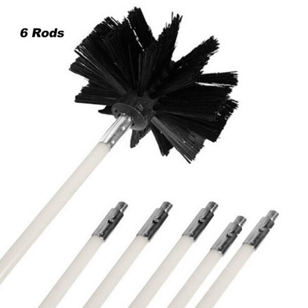 Bendable Long nylon wire Chimney Brush Flexible Dryer Pipe Inner Wall Cleaning Kit Includes 6 Flexible 4