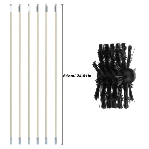 Bendable Long nylon wire Chimney Brush Flexible Dryer Pipe Inner Wall Cleaning Kit Includes 6 Flexible 5