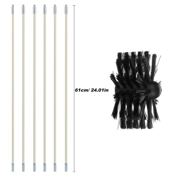 Bendable Long nylon wire Chimney Brush Flexible Dryer Pipe Inner Wall Cleaning Kit Includes 6 Flexible 5