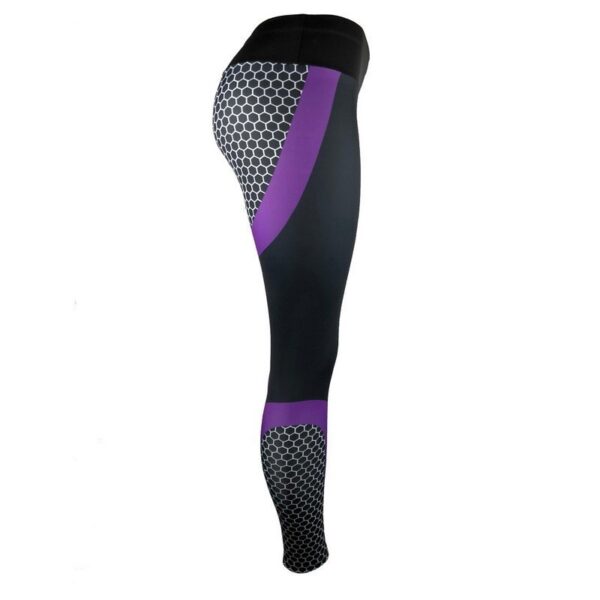 Koulè Enprime Sport Leggings Fòm Fi Elastik ren Gym Leggings respirante Yoga Pantalon Fòmasyon Jogging Collant 3