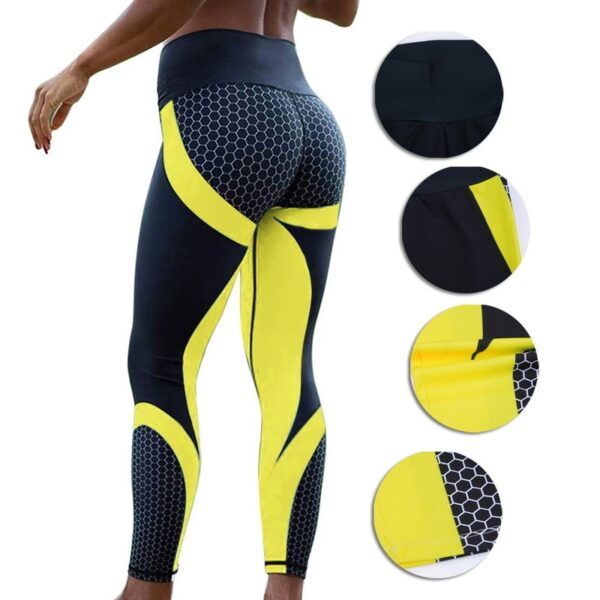 Color Print Sport Leggings Fitness Women Elastic Waist Gym Leggings Breathable Yoga Pants Training Jogging Tights
