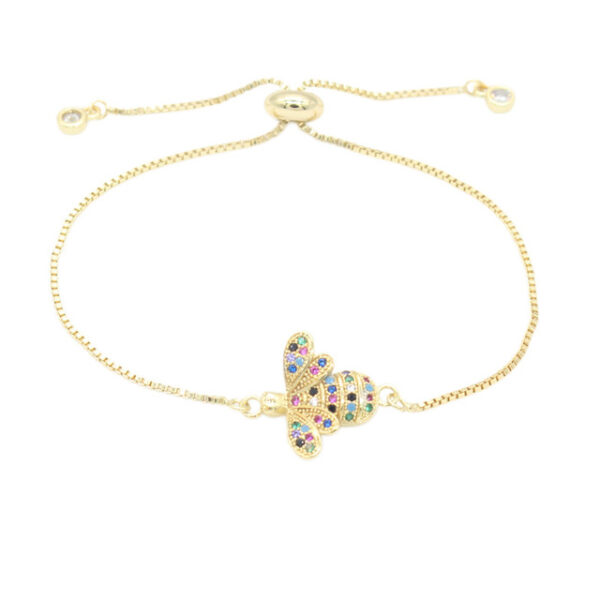 Cute Cubic Zirconia Bee Charm Bracelets for Women Gold Chain Crystal Bracelet Adjustable Animal Femme Jewelry 1.jpg 640x640 1