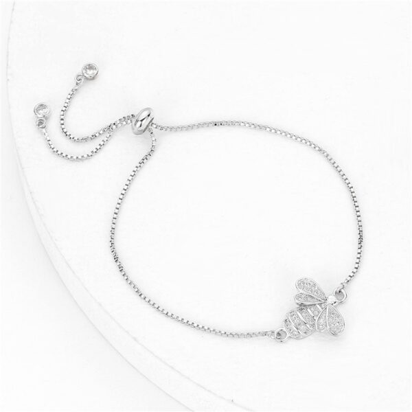 Cute Cubic Zirconia Bee Charm Bracelets for Women Gold Chain Crystal Bracelet Adjustable Animal Femme Jewelry 4