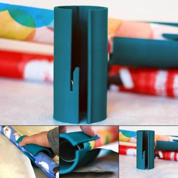 Cylindrical Christmas Gift Packaging Wrapping Paper Cutter Holiday Cutting Knife 3