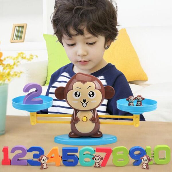 Early Childhood Education Tools Monkey Mathematical Balance Digital Addition Counting Teaching for Children Family Table Game 1