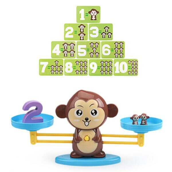Early Childhood Education Tools Monkey Mathematical Balance Digital Addition Counting Teaching for Children Family Table Game 2
