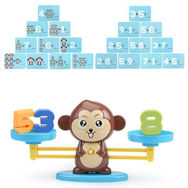 Early Childhood Education Tools Monkey Mathematical Balance Digital Addition Counting Teaching for Children Family Table Game 4