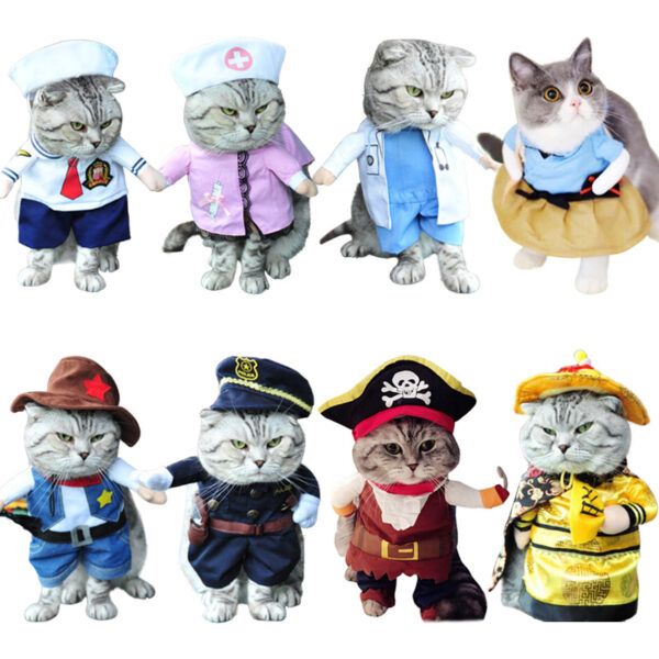 Funny Cat Clothes Pirate Suit Clothes For Cat Costume Clothing Corsair Halloween Clothes Dressing Up Cat