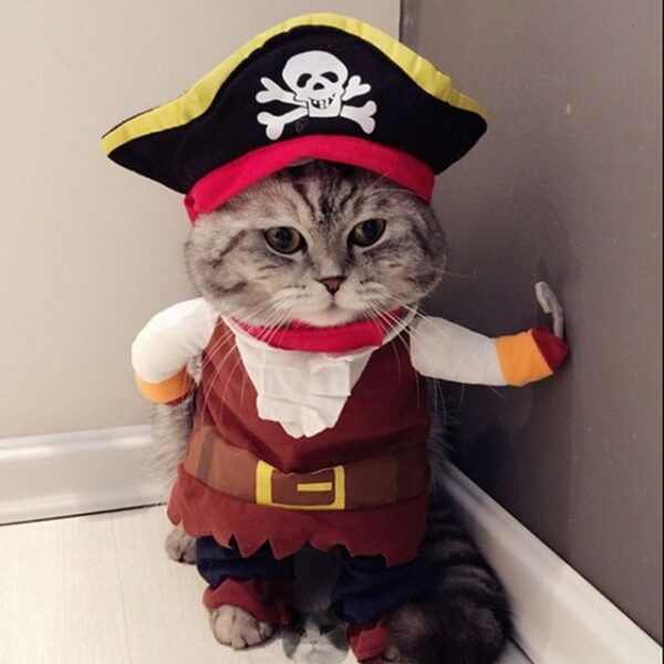 Funny Cat Clothes Pirate Suit Clothes For Cat Costume Clothing Corsair Halloween Clothes Dressing Up