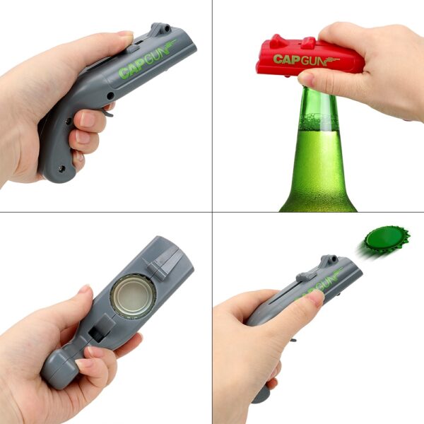 HILIFE Odpirači za konzerve Vzmetna kapa Katapult Launcher Oblika pištole Bar Orodje Drink Odpiranje Strelec Steklenica za pivo 1