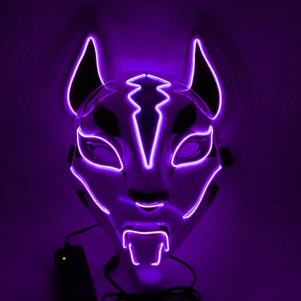 Halloween Fox Glow Mask Masquerade Party Adult Cosplay Mask Cat Face Led Carnival Night Dress Masks