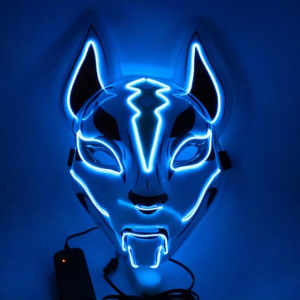 Halloween Fox Glow Mask Masquerade Party Adult Cosplay Mask Cat Face Led Carnival Night Dress
