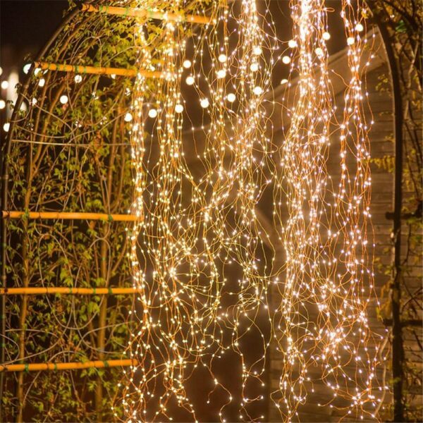 LED vario vielos vynuogių žiburių žibintai Krioklio šviesos Kalėdų šakos šviesa sodo lauko vakarėlių medžiui 2