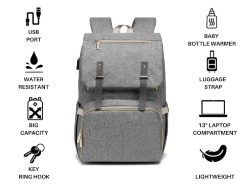 Premium USB Diaper Bag, Premium USB Diaper Bag