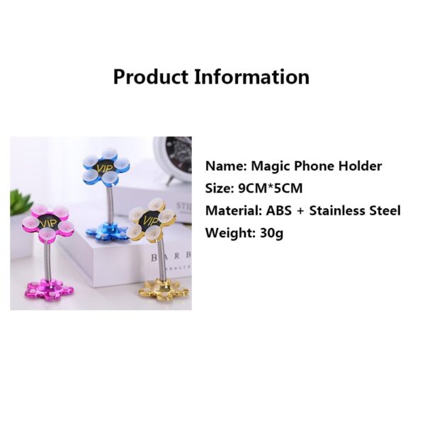 Sucker Stand Phone Holder 360 degree Rotatable Magic Suction Cup Mobile Phone Holder Car Bracket Smartphone 2
