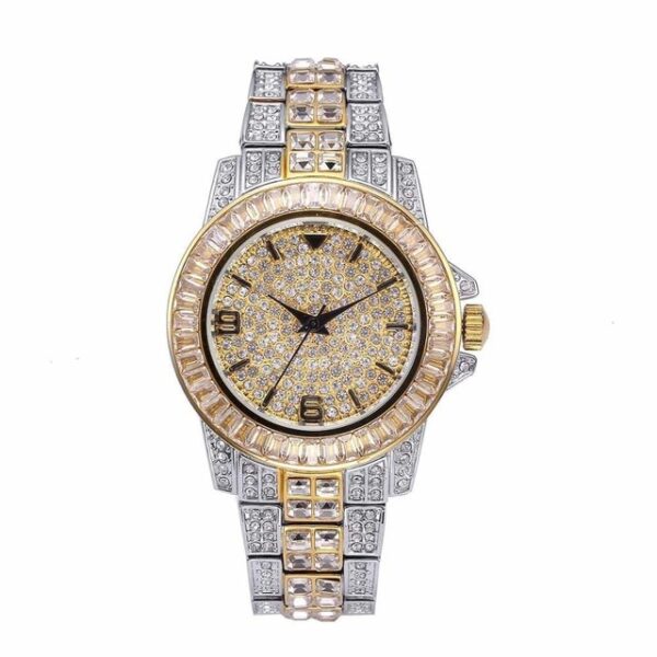 TOPGRILLZ ICED OUT Baguette Watch Quartz Gold HIP HOP Wrist Watches With Micro pave CZ Stainless 2.jpg 640x640 2